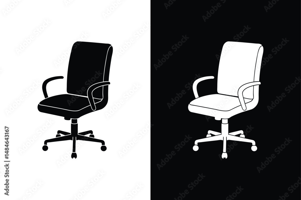 Obraz premium Office Position Chair Icon. Solid Silhouette Vector for Design Use