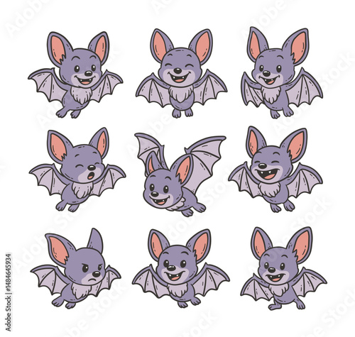 Cute Bat Doodle Style Illustration