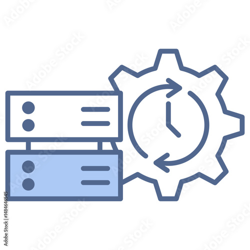 Real Time Data Blue Icon