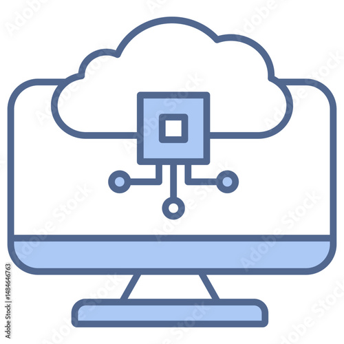 Edge Computing Blue Icon