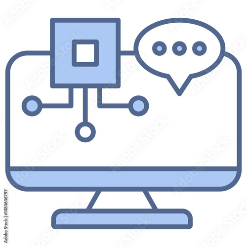 Communication Protocol Blue Icon