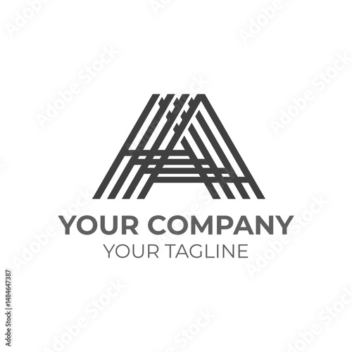 Modern, stylized letter A logo, comprised of interwoven lines.  Company name and tagline below