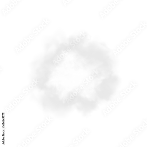 Vector realistic cloud, smoke or fog on isolated transparent background. Cloud png. Cloud, smoke, fog png.
