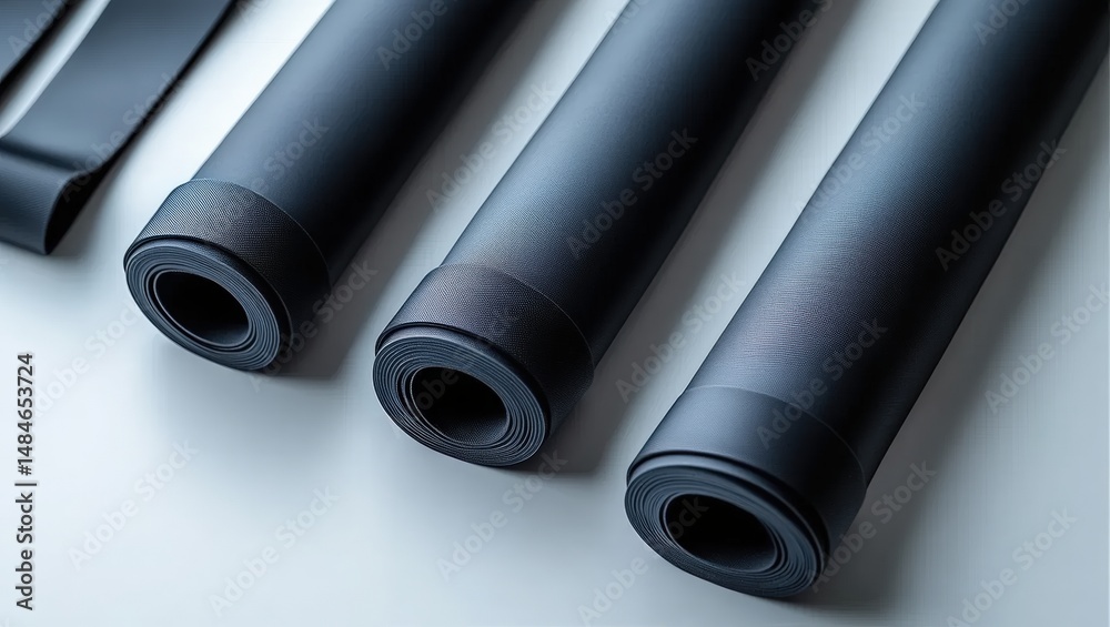 Fototapeta premium Rolled Yoga Mat and Fitness Band