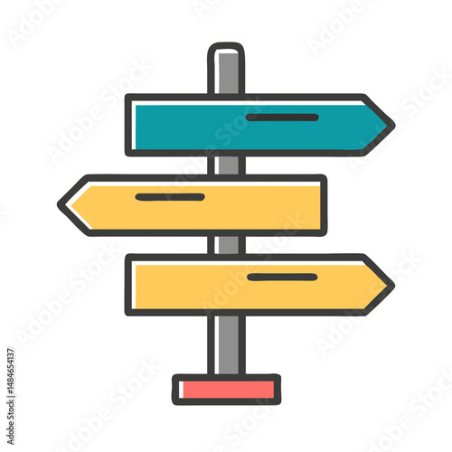 Minimalist Clean Road Sign Vector Design.