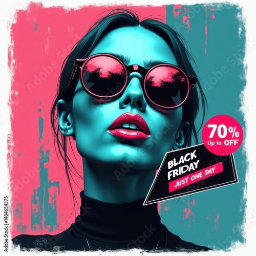 Sticker - Black Friday. Vector style. 