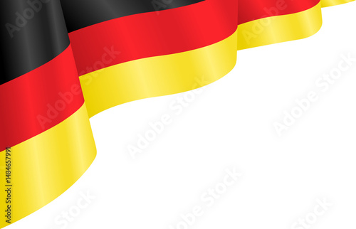 Black Red and Yellow Germany Flag Wavy Ribbon Corner Border Illustration