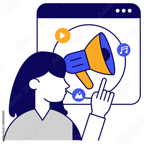 Perfect design icon of online campaign