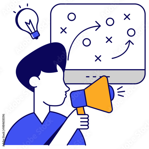 A unique design icon of marketing strategy