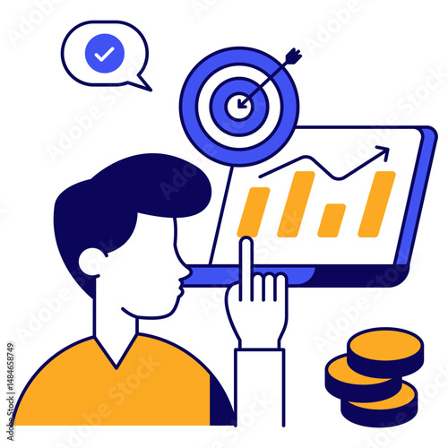 Modern design icon of target analytics
