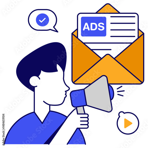 Creative design icon of mail marketing
