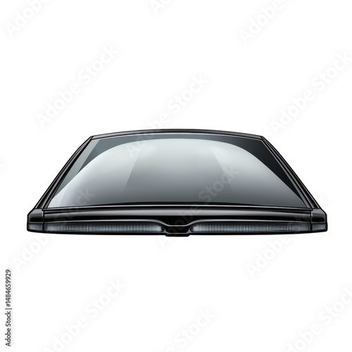 Black car sunroof glass panel front view isolated on Transparent Background