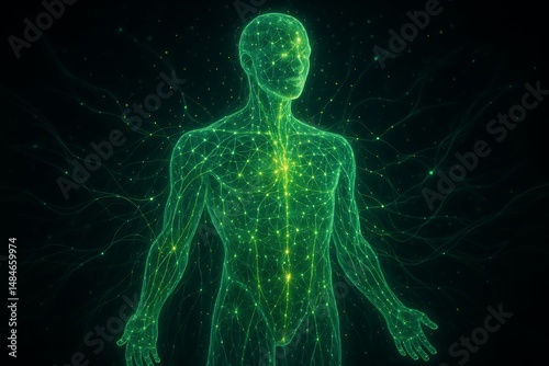 Abstract representation of a healthy human body's energy flow.