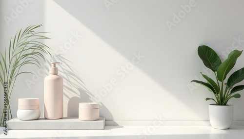 Clean minimalist product display, pristine white backdrop, spotless, photography