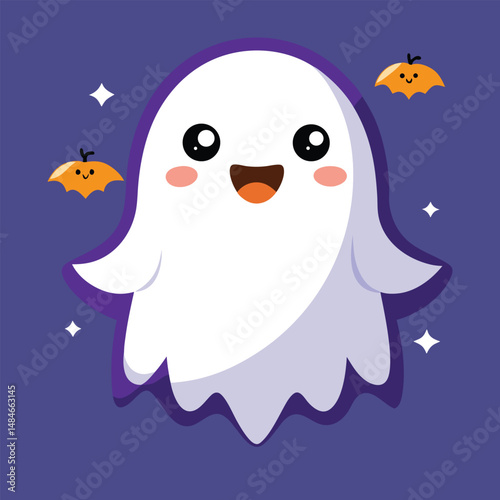 Cute werewolf howling at the moon on white background icon outline vector illustration