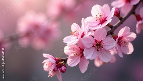 Delicate pink sakura blossoms, intricate branch pattern, delicate, japanese pattern, floral design