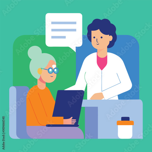 Senior Woman Consulting with Doctor Using Laptop for Online Medical Consultation