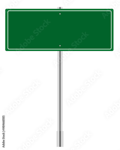 Blank green road sign PNG on transparent background, perfect for design use.