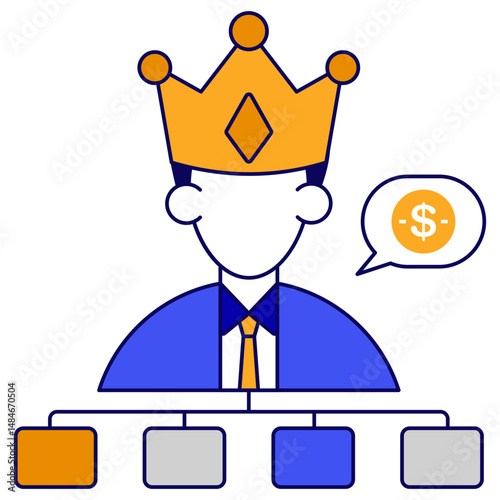 A unique design icon of business king