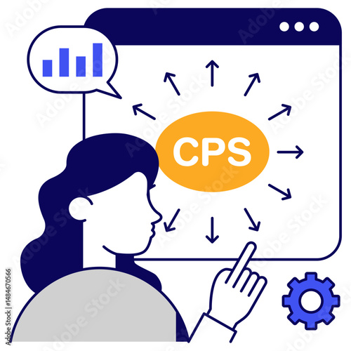 Trendy design icon of cps distributor