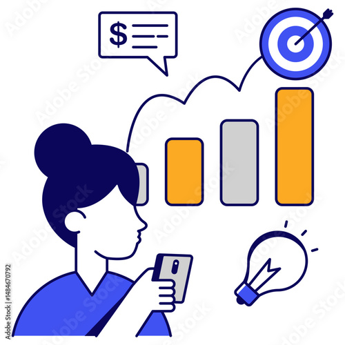 A unique design icon of business chart