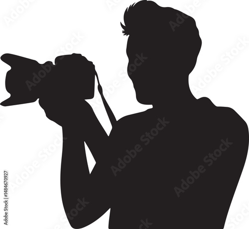 Silhouette Of A Photographer With Camera Taking Pictures Professional Visual Art