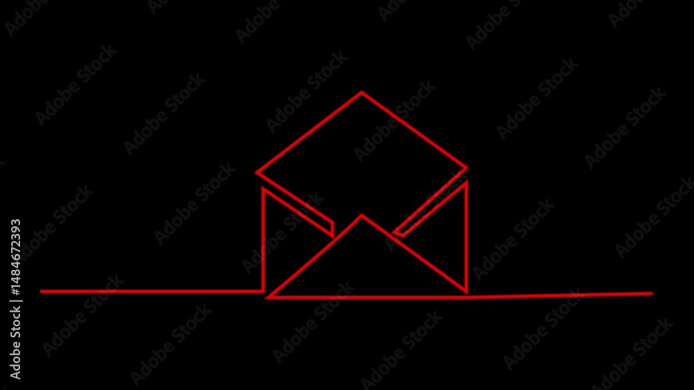 mail envelope animated outline icon on black background. mail envelope 4k video animation for web, mail envelope animated outline icon on black background. mail envelope 4k video animation for web,