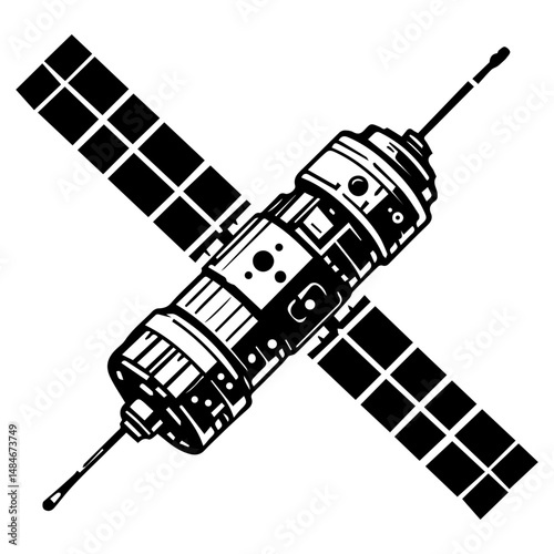 vector illustration of a satellite