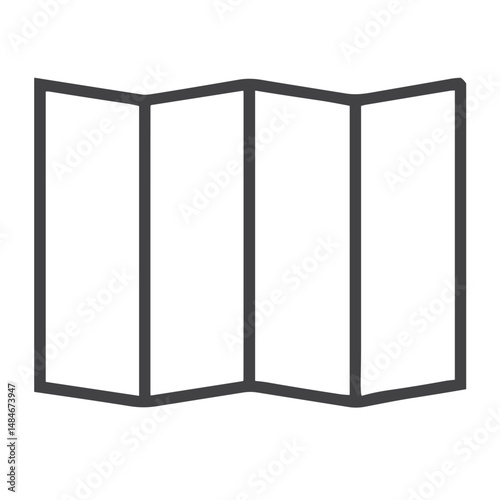 Folding Screen Room Divider Icon for interior design apps, home decor websites, furniture catalogs, privacy solutions, Japanese-inspired decoration materials, and small space living guides