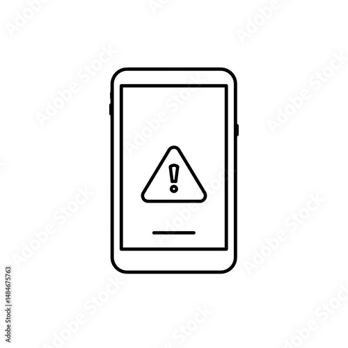 Free Download Smartphone display with warning alert icon in minimalistic style   - GFXLoad