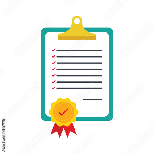 In compliance flat vector design on a white background