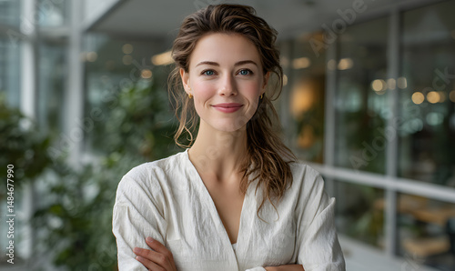 Professional photos of female businesspeople in the workplace, professional and confident ladies, professional and reliable, sales, business, advertising, background, poster, wallpaper, base image