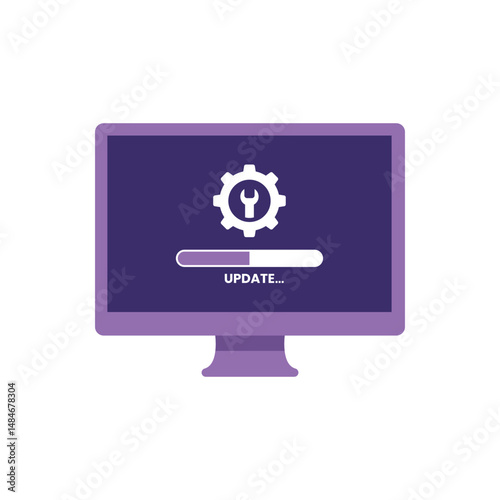 System update vector in flat design. Ideal for templates, landing pages, and website use