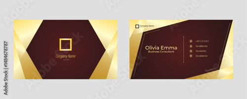 Elegant business card template golden details