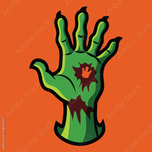 Zombies hand vector horror Halloween illustration icon outline vector illustration