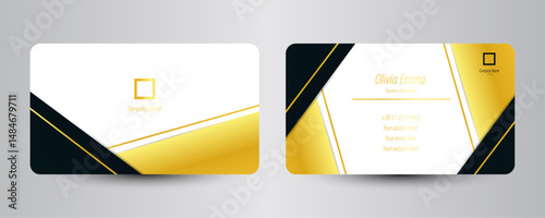 Business card with gold black color design template