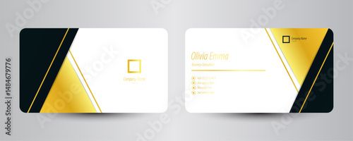 Gold and black business card design template