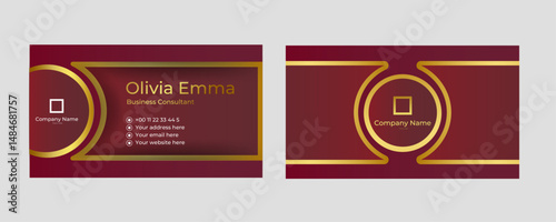 Red Luxury Abstract Bussines Card Template