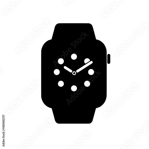 Smartwatch icon with analog clock face display representing wearable timekeeping technology