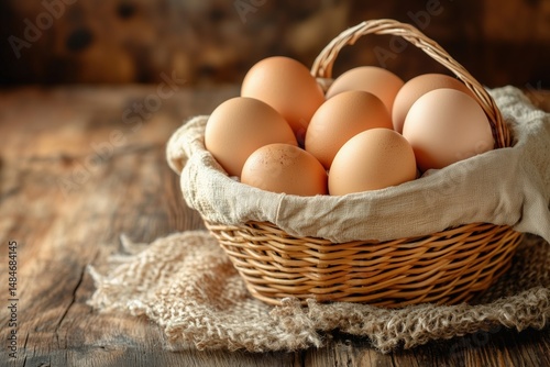 freshly picked eggs in a basket
