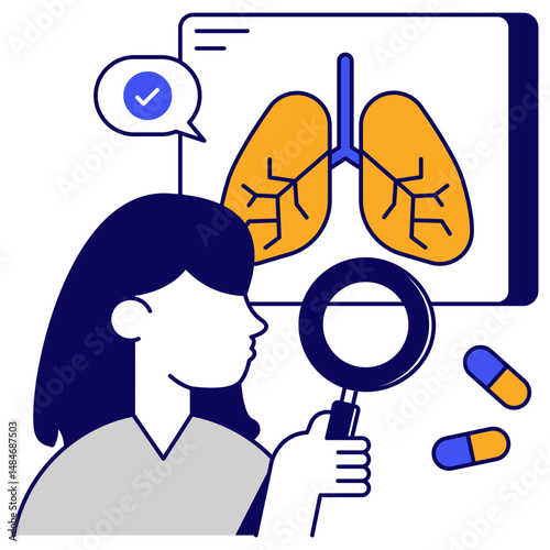 Premium download icon of lungs analysis