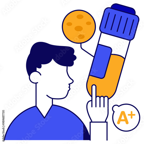 An editable design icon of blood sample tube, lab apparatus