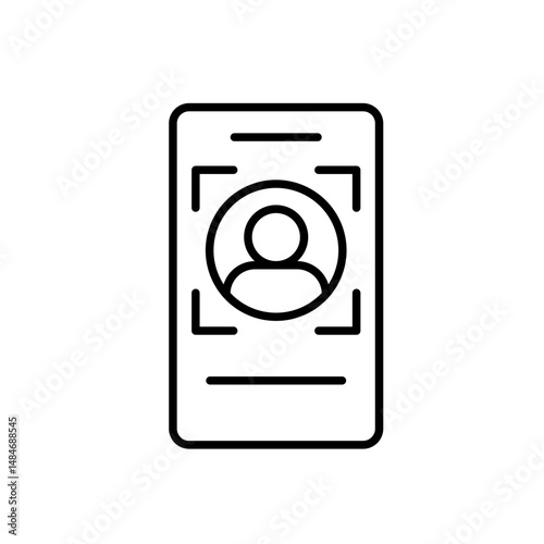 Electronic ID verification line icon vector, with editable stroke, suitable for onboarding apps, crypto compliance, and finance security tools
