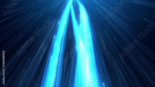 The three lines twist and turn to extend to the highest point, full of power and belief.4K background.