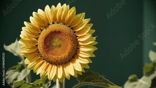 Vibrant Yellow Sunflower in Full Bloom A Stunning Close-Up