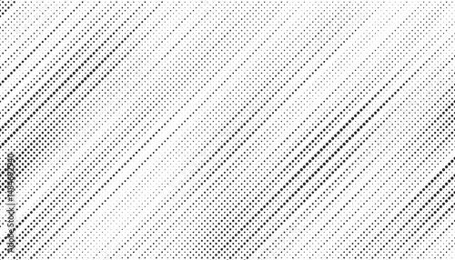 Diagonal, oblique, slanting dots lines, stripes geometric vector pattern. Abstract grunge halftone texture and background. Vector illustration.	