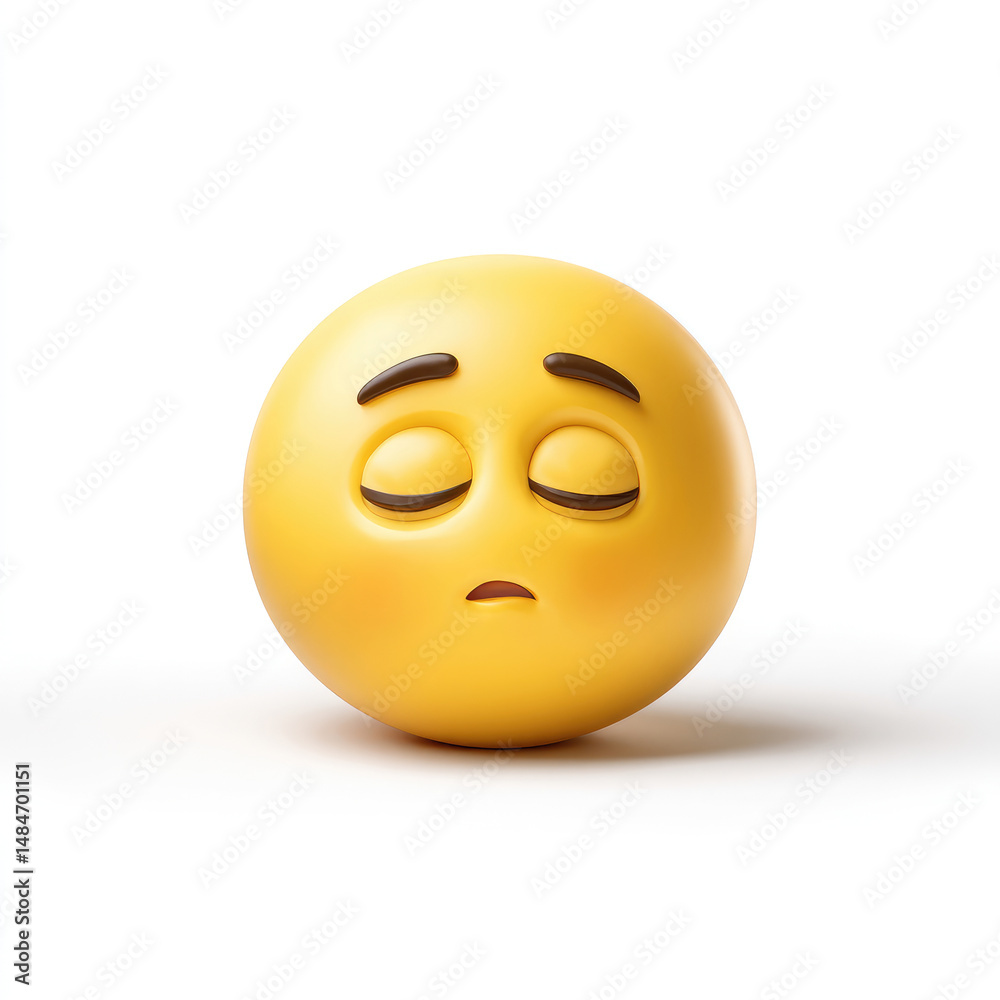 Fototapeta premium Sad yellow emoticon