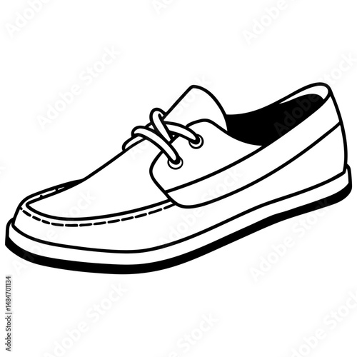 Boat Shoes Silhouette Vector – Black on White