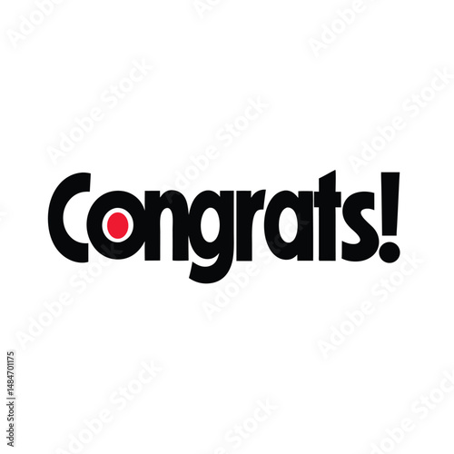 Congrats Word typography Vector Design .