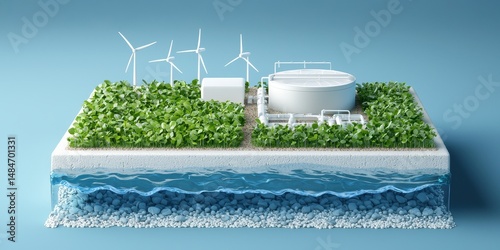 Sustainable edge computing infrastructure for offshore energy solutions nature model clean environment photo